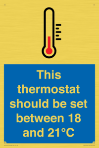 This thermostat should be set between 18 and 21°C